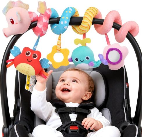 ألعاب مقعد السيارة للأطفال من 0 إلى 6 أشهر ، وألعاب النشاط في حلزوني معلقة مع أجراس قابلة للفصل ، وملحقات مقعد السيارة للأطفال لتطوير المهارات الحسية ، وهدية للرضيع حديث الولادة in Kuwait