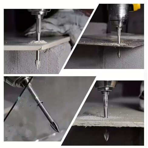 5pcs Heavy-Duty Hard Alloy Drill Bits Suitable for Electric Drills - Hex Shank Cross & Spear Point Drill Bits, Rust-Proof for Glass, Ceramic, Wood Drilling, Compatible for 3/4/5/6/8mm in Saudi Arabia