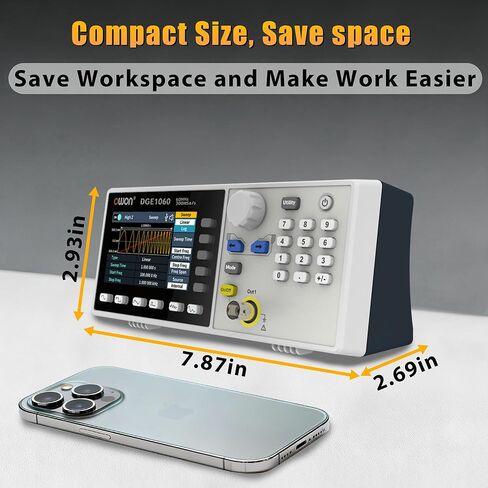 OWON Function Generators, 1 CH 60MHz Frequency Meter, Signal Generator 300MSa/s Sample Rate with 14 Bits Vertical High Resolution 3.6 inch TFT LCD (60MHz/1CH/OWON DGE1060) in Saudi Arabia