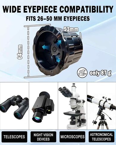 VXF 32GB Wireless Electronic Eyepiece, 30m WiFi Range, 1080P FHD Real-Time Recording telescope camera, iOS/Android/PC & 26-50mm Telescopes Compatible, Ideal for Bird Watching in Saudi Arabia