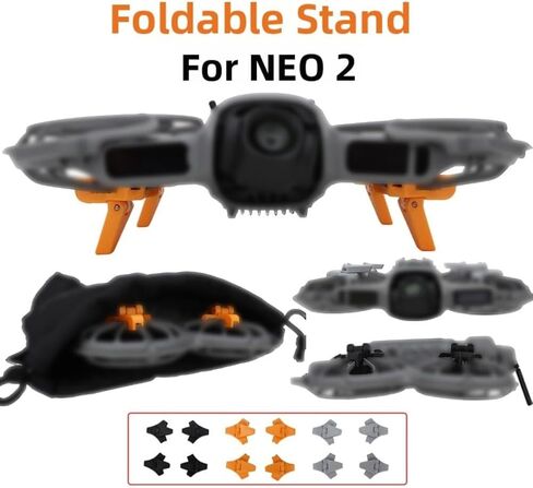 Folding Height Extender for DJI NEO 2 D-rone, Scratch-Resistant PC Material Riser Stand with Enhanced Stability for Safe Takeoff and Landing, Compact 8x5x3cm(black) in Saudi Arabia