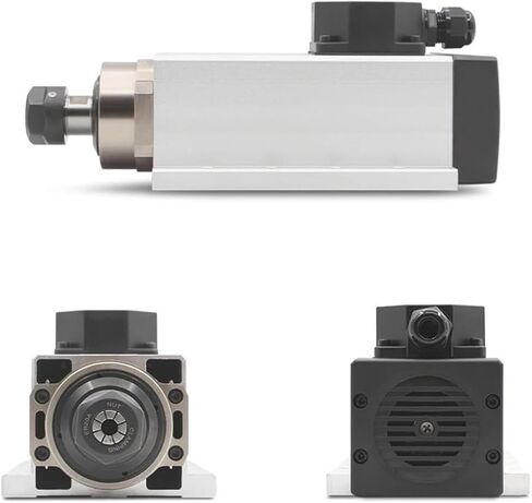 2.2kw ER20 square air-cooled spindle motor ceramic ball bearing 0.01mm precision 24000rpm with mounting flange(Steel Bearings,110v) in Saudi Arabia