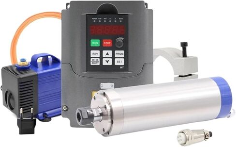 1.5kw ER16 المغزل المبرد بالماء 65 مم 4 قطع تحمل 0.01 مم الدقة والتردد محرك 75 وات مضخة 65 مم قوس (220 فولت) in Saudi Arabia
