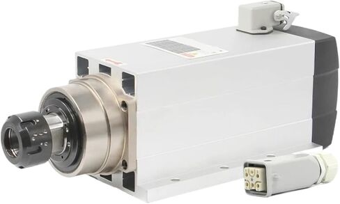 6kw air-cooled spindle motor, 4 ceramic ball bearings ER32, 300Hz, 220v/380v, with mounting flange, accuracy 0.01mm(380v) in Saudi Arabia