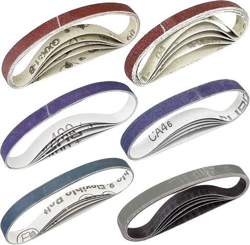 طقم حزام شحذ بديل 30 قطعة مقاس 1/2 بوصة × 12 بوصة للعمل الرسمي للسكين الحاد ومبراة الأدوات (WSKTS & WSKTS-KT/Mk.1 & Mk.2) - 80/120/240/400/1000/2500 حبيبة in Kuwait