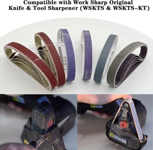 طقم حزام شحذ بديل 30 قطعة مقاس 1/2 بوصة × 12 بوصة للعمل الرسمي للسكين الحاد ومبراة الأدوات (WSKTS & WSKTS-KT/Mk.1 & Mk.2) - 80/120/240/400/1000/2500 حبيبة in Kuwait