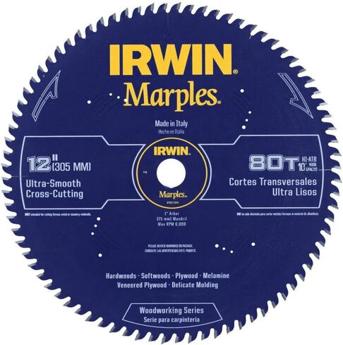Irwin Tools 1807384 Marples Laser Cut 12-Inch 80-Tooth Hi-Alternate Tooth Bevel Circular Saw Blade in Saudi Arabia