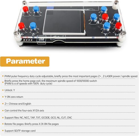 RATTMMOTOR CNC Router GRBL وحدة تحكم غير متصلة بالإنترنت، GRBL DIY CNC Router وحدة تحكم غير متصلة بالإنترنت شاشة LCD 1.8 بوصة لآلة الطحن CNC الصغيرة (4 محاور) in Kuwait