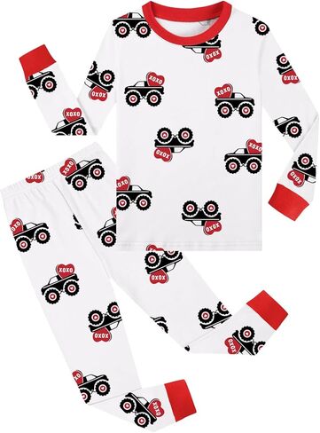 Little Hand Boys Allover Prints Pajamas 2 Pieces Long Sleeve Jammies Set Toddler Pjs Sleepwear Size 2-8 Years in Kuwait