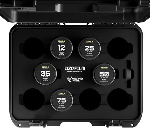 DZOFILM Vespid Prime Cinema 5-Lens Kit with 12mm T2.8 and 25mm, 35mm, 50mm, 75mm T2.1 Lens for PL & EF Mount in Saudi Arabia