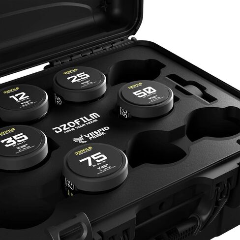DZOFILM Vespid Prime Cinema 5-Lens Kit with 12mm T2.8 and 25mm, 35mm, 50mm, 75mm T2.1 Lens for PL & EF Mount in Saudi Arabia