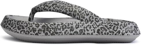 FLIOZY Leopard Print Flip Flops for Women & Men, EVA Soft Cloud Pillow Sandals, Non-Slip Platform Slippers, Cushioned Thong Slides for Indoor & Outdoor, Large Size ，Khaki, Gray, Pink, and Black in Saudi Arabia