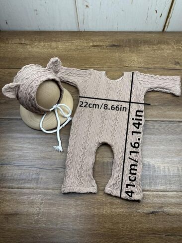 Newborn Photography Props Outfits Cute Bear Photoshoot Props Hat Romper Infant Boy Girl Baby Photo Props Costume in Saudi Arabia