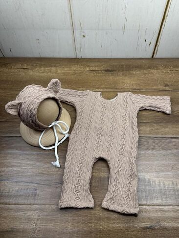 Newborn Photography Props Outfits Cute Bear Photoshoot Props Hat Romper Infant Boy Girl Baby Photo Props Costume in Saudi Arabia