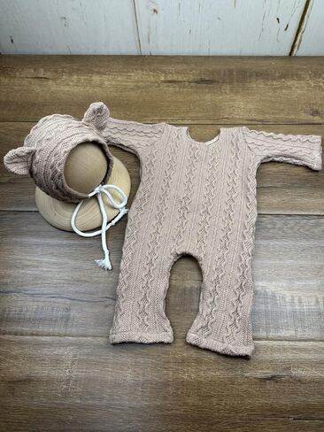 Newborn Photography Props Outfits Cute Bear Photoshoot Props Hat Romper Infant Boy Girl Baby Photo Props Costume in Saudi Arabia