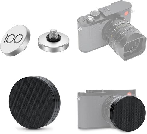 JJC Camera Shutter Button with Metal Lens Cap (Black) for Leica Q3 Q3 43 Q2 Q Q-P Digital Cameras in Saudi Arabia