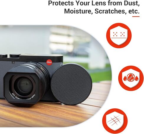 JJC Camera Shutter Button with Metal Lens Cap (Black) for Leica Q3 Q3 43 Q2 Q Q-P Digital Cameras in Saudi Arabia