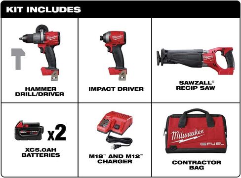 Milwaukee 2997-23 Fuel Combo Kit includes Drill Impact Reciprocating Sawzal in Saudi Arabia