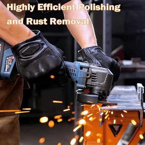 طاحونة زاوية لاسلكية 40 فولت 4-1/2 بوصة، 2026 ترقية محرك بدون فرش بمحرك مباشر 9500 دورة في الدقيقة، مطحنة زاوية كهربائية مع بطارية 2 × 2.0 أمبير 40 فولت وشاحن للقطع والطحن والتلميع in Kuwait