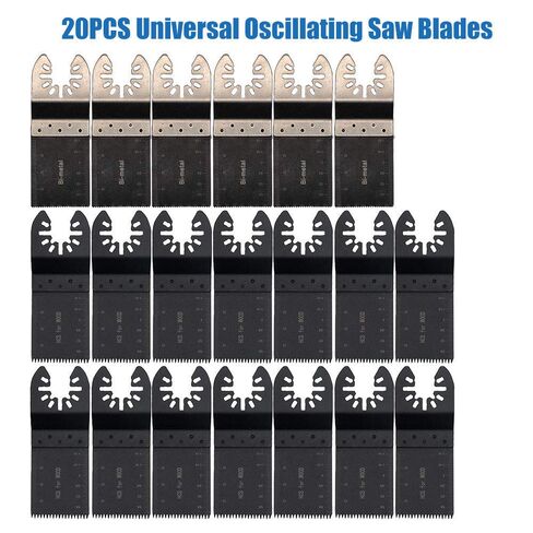 شفرة منشار قطع الخشب، 20 قطعة من شفرات المنشار المتأرجحة، شفرات منشار مختلطة سريعة التحرير، مجموعة ملحقات متعددة الأدوات من دريميل فين مولتيماستر ماكيتا بوش، مجموعة شفرات متعددة الأدوات in Kuwait