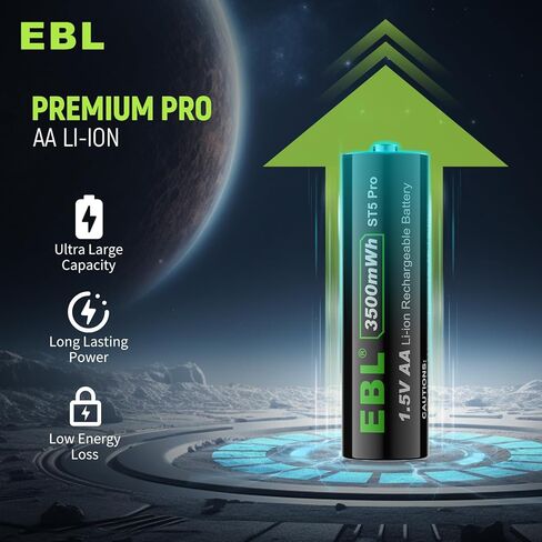 EBL Rechargeable Lithium AA Batteries with USB-C Fast Charger, 8-Pack 1.5V Lithium Battery AA 3500mWh for Blink Camera,Video Doorbell in Saudi Arabia