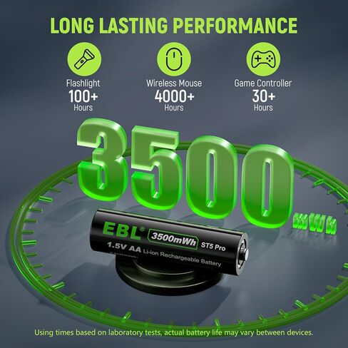 EBL Rechargeable Lithium AA Batteries with USB-C Fast Charger, 8-Pack 1.5V Lithium Battery AA 3500mWh for Blink Camera,Video Doorbell in Saudi Arabia