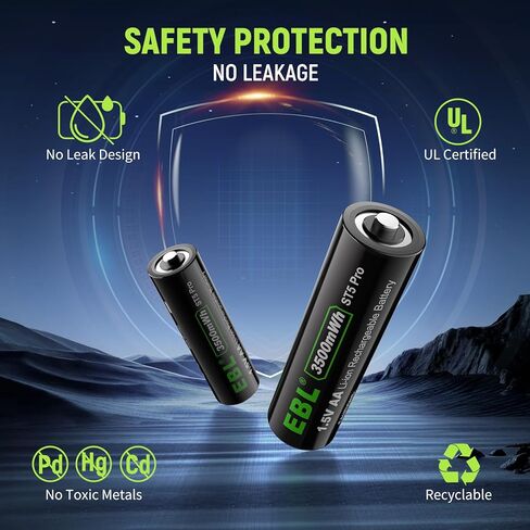 EBL Rechargeable Lithium AA Batteries with USB-C Fast Charger, 8-Pack 1.5V Lithium Battery AA 3500mWh for Blink Camera,Video Doorbell in Saudi Arabia