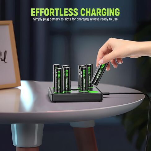 EBL Rechargeable Lithium AA Batteries with USB-C Fast Charger, 8-Pack 1.5V Lithium Battery AA 3500mWh for Blink Camera,Video Doorbell in Saudi Arabia