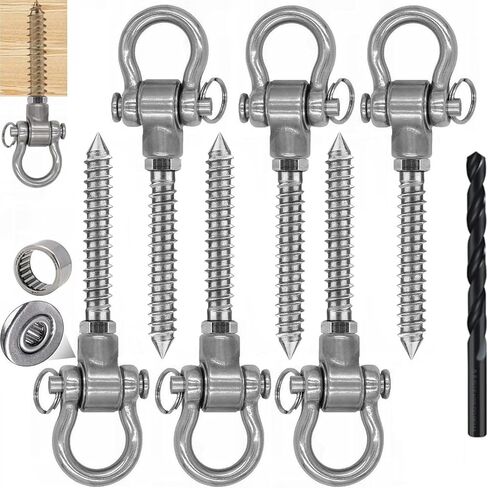 Heavy Duty Swing Hangers for Wooden Sets1000LB Capacity Hammock Hanger Stainless Steel Swing Hardware Accessories 2 Packs 6" for Porch Playground Yoga Heavy Bag in Kuwait