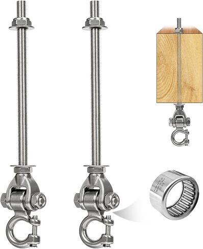 Heavy Duty Swing Hangers for Wooden Sets1000LB Capacity Hammock Hanger Stainless Steel Swing Hardware Accessories 2 Packs 6" for Porch Playground Yoga Heavy Bag in Kuwait