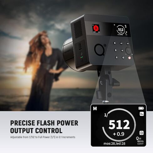 NEEWER Q6 600Ws 2.4G TTL Outdoor Studio Flash + NT-Q6 طقم بطارية الدمية فقط لـ Q6، 30W LED ثنائي اللون للتصوير الفوتوغرافي مع التحكم في التطبيق، 1/1 إلى 1/512، 1/8000 HSS بطارية 3000 مللي أمبير في الساعة in Kuwait