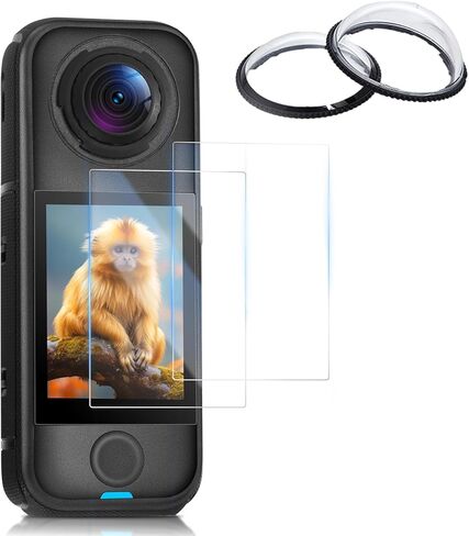واقي عدسة بلاستيكي هوائي Insta 360 X4، مجموعة واقي شاشة لـ Insta360 X4 Air 9H طبقة زجاجية صلبة مضادة للخدش (قطعتان خاليتان من الفقاعات) in Kuwait