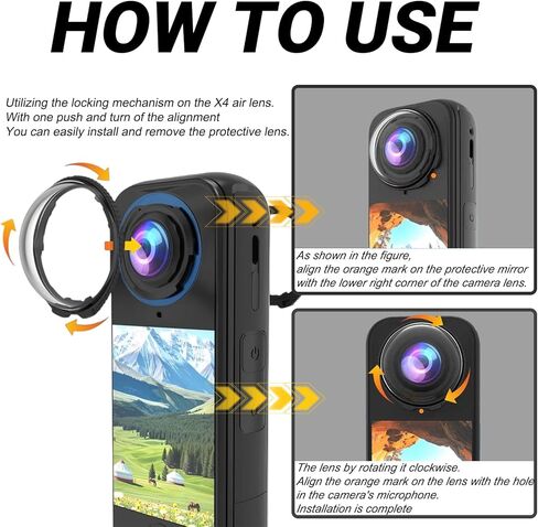 واقي عدسة بلاستيكي هوائي Insta 360 X4، مجموعة واقي شاشة لـ Insta360 X4 Air 9H طبقة زجاجية صلبة مضادة للخدش (قطعتان خاليتان من الفقاعات) in Kuwait