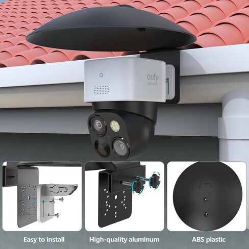 2 in 1 Security Camera Sun Rain Cover for All 1/4'' Thread with Gutter Mount Compatible with AOSU SolarCam D1 SE/Lite/Max,eufy,TP-Link Tapo,SEHMUA,Reolink,Cinnado B6 Security Cameras (Black) in Saudi Arabia