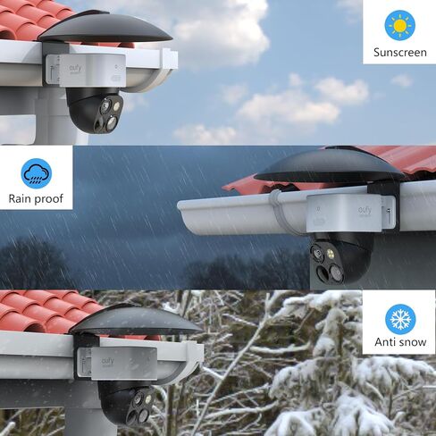 2 in 1 Security Camera Sun Rain Cover for All 1/4'' Thread with Gutter Mount Compatible with AOSU SolarCam D1 SE/Lite/Max,eufy,TP-Link Tapo,SEHMUA,Reolink,Cinnado B6 Security Cameras (Black) in Saudi Arabia