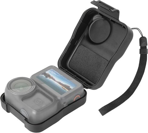 حقيبة سفر لملحقات DJI Osmo Nano، حافظات حماية لشاشة عدسة Osmo Nano ذات هيكل صلب صغير، مدمجة، محمولة، مقاومة للماء، لتخزين الأنشطة الخارجية أثناء السفر، مع حزام معصم (أسود) in Saudi Arabia