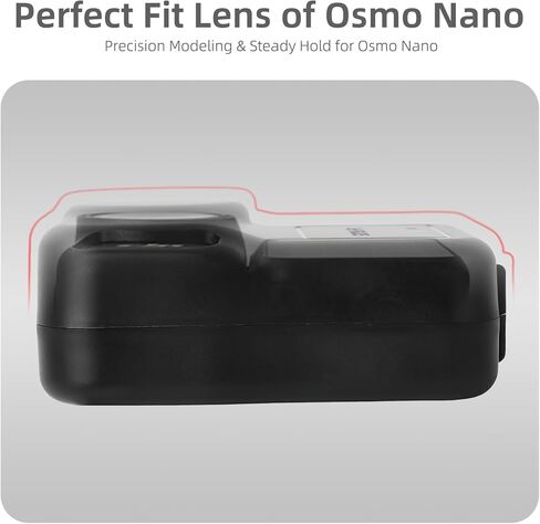 حقيبة سفر لملحقات DJI Osmo Nano، حافظات حماية لشاشة عدسة Osmo Nano ذات هيكل صلب صغير، مدمجة، محمولة، مقاومة للماء، لتخزين الأنشطة الخارجية أثناء السفر، مع حزام معصم (أسود) in Saudi Arabia