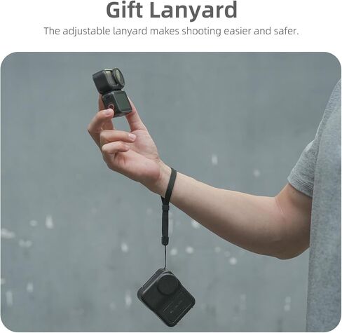 حقيبة سفر لملحقات DJI Osmo Nano، حافظات حماية لشاشة عدسة Osmo Nano ذات هيكل صلب صغير، مدمجة، محمولة، مقاومة للماء، لتخزين الأنشطة الخارجية أثناء السفر، مع حزام معصم (أسود) in Saudi Arabia