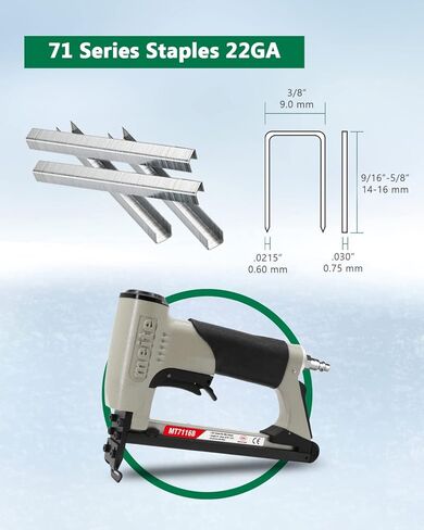 meite MT7116B 22 Gauge 3/8-Inch Crown 9/16" to 5/8" Length Fine Wire Stapler Professional for Picture Frame in Saudi Arabia