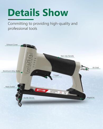 meite MT7116B 22 Gauge 3/8-Inch Crown 9/16" to 5/8" Length Fine Wire Stapler Professional for Picture Frame in Saudi Arabia