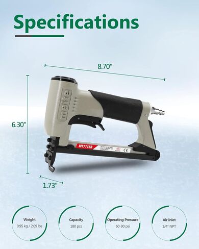 meite MT7116B 22 Gauge 3/8-Inch Crown 9/16" to 5/8" Length Fine Wire Stapler Professional for Picture Frame in Saudi Arabia