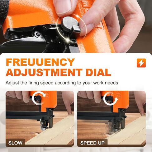 KN8016SG 21 Gauge Pneumatic Upholstery Stapler Continuous Firing with Guide Roller, 1/2'' Crown Staples, 1/4'' - 5/8'' Length, Air Power Upholstery Staple Gun for Furniture and Fabric in Saudi Arabia