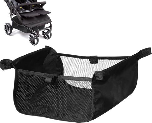 حقيبة تخزين عربة Toyandona Stroller منظم متعدد الاستخدامات للمناشف حفاضات عناصر التسوق بديلة السلة السفلية لكراسي دفع مساحة كبيرة للضروريات in Kuwait