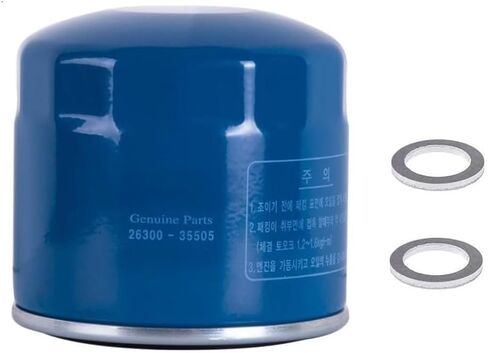 مجموعة من 2 من مرشح زيت المحرك 26300-35505 & Drain Plug Gasket 21513-23001 FIT لـ Hyundai ، KIA يحل محل 26300-35504 26300-35503 Baldwin B7243 WIX 51334 51334XP 51064 57092 DESTUBISHI MZ690116 in Kuwait