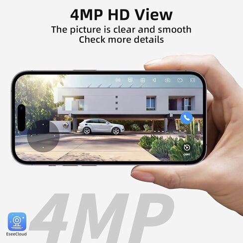 مجموعة كاميرا الأمان الخلوية LCLCTEK® Solar 4G LTE اللاسلكية في الهواء الطلق، لا توجد كاميرا أمان WiFi ودعم بطاقة sim، نظام أمان منزلي بدقة 4 ميجابكسل مع 4 كاميرات تعمل بالطاقة الشمسية، رؤية ليلية، صوت ثنائي الاتجاه، مستشعر PIR in Kuwait