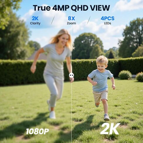 4MP Security Cameras Outdoor Wireless, No Subscription, Solar-Powered Home Security Camera with 360° Pan & Tilt, Motion Detection, 2K Color Night Vision, Easy Setup, 2.4 & 5GHz WiFi in Saudi Arabia