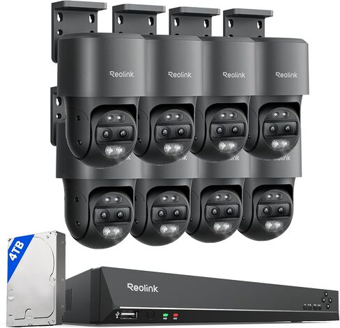 حزمة REOLINK TrackMix PoE RLN16-410 مع محرك أقراص ثابتة سعة 4 تيرابايت، تكبير هجين 6X، 355 مقلاة و90 إمالة، تتبع تلقائي، تسجيل 24/7، نظام كاميرا أمان بدقة 8 ميجابكسل in Saudi Arabia