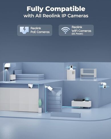 حزمة REOLINK TrackMix PoE RLN16-410 مع محرك أقراص ثابتة سعة 4 تيرابايت، تكبير هجين 6X، 355 مقلاة و90 إمالة، تتبع تلقائي، تسجيل 24/7، نظام كاميرا أمان بدقة 8 ميجابكسل in Saudi Arabia