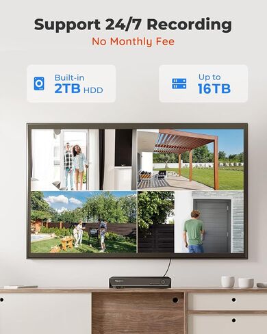 حزمة نظام كاميرا الأمان REOLINK 5MP PoE مع ماوس USB لاسلكي إضافي، 4 قطع كاميرات 5 ميجابكسل، 8CH NVR مع 2 تيرابايت HDD للتسجيل 24/7، H.265، اكتشاف الأشخاص/المركبات/الحيوانات in Saudi Arabia