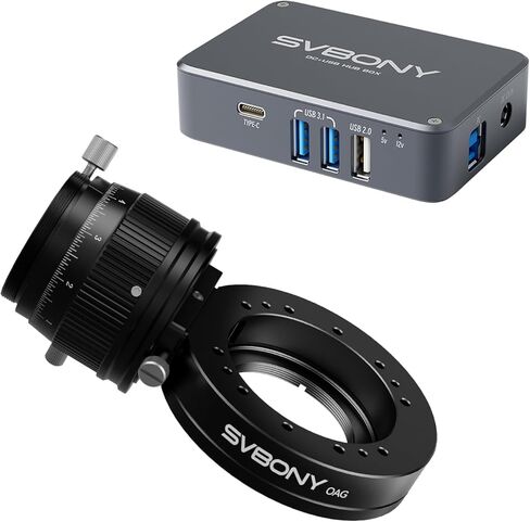 SVBONY SV238 Off-Axis Guider with SV241 Astronomy Telescope Power Adapter, Astronomy OAG 8x14mm Large Prism, Power HUB Box, Integrated USB Hub for Outdoor Astrophotography in Saudi Arabia